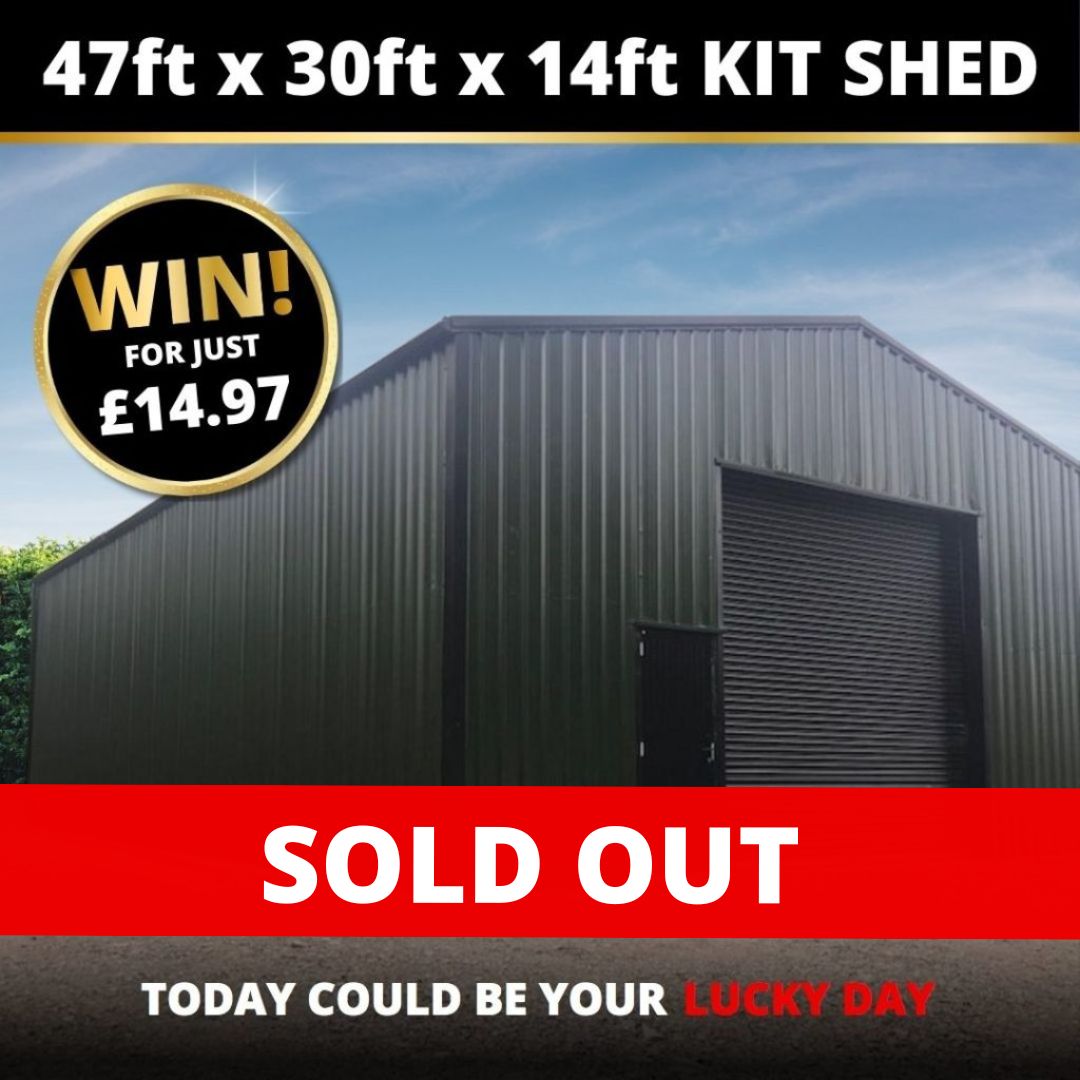 47ft x 30ft x 14ft Kit Shed 4 Lucky Day Competitions