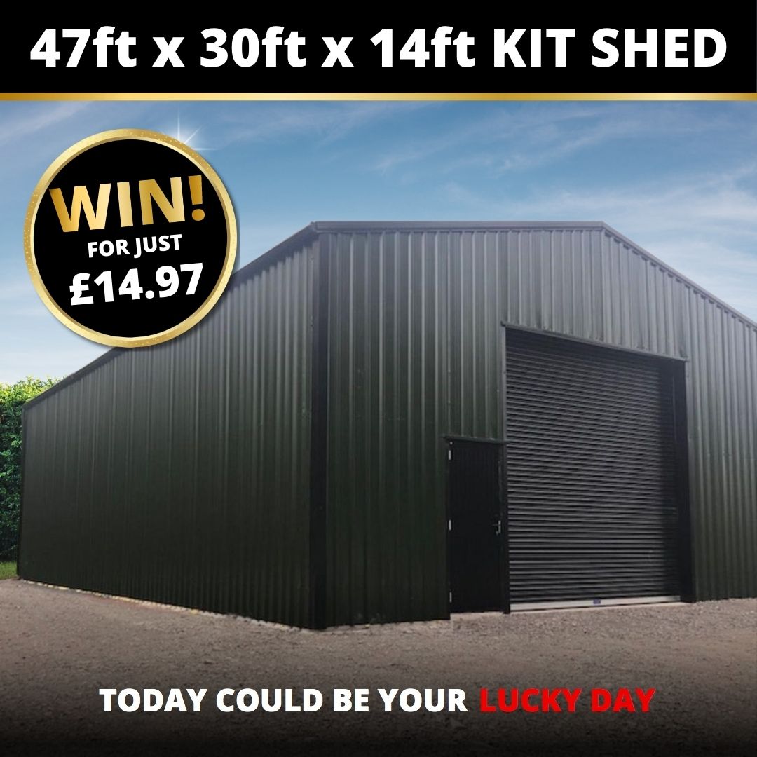 47ft x 30ft x 14ft Kit Shed 6 Lucky Day Competitions