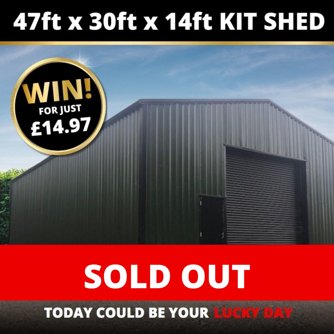 47ft x 30ft x 14ft Kit Shed Lucky Day Competitions