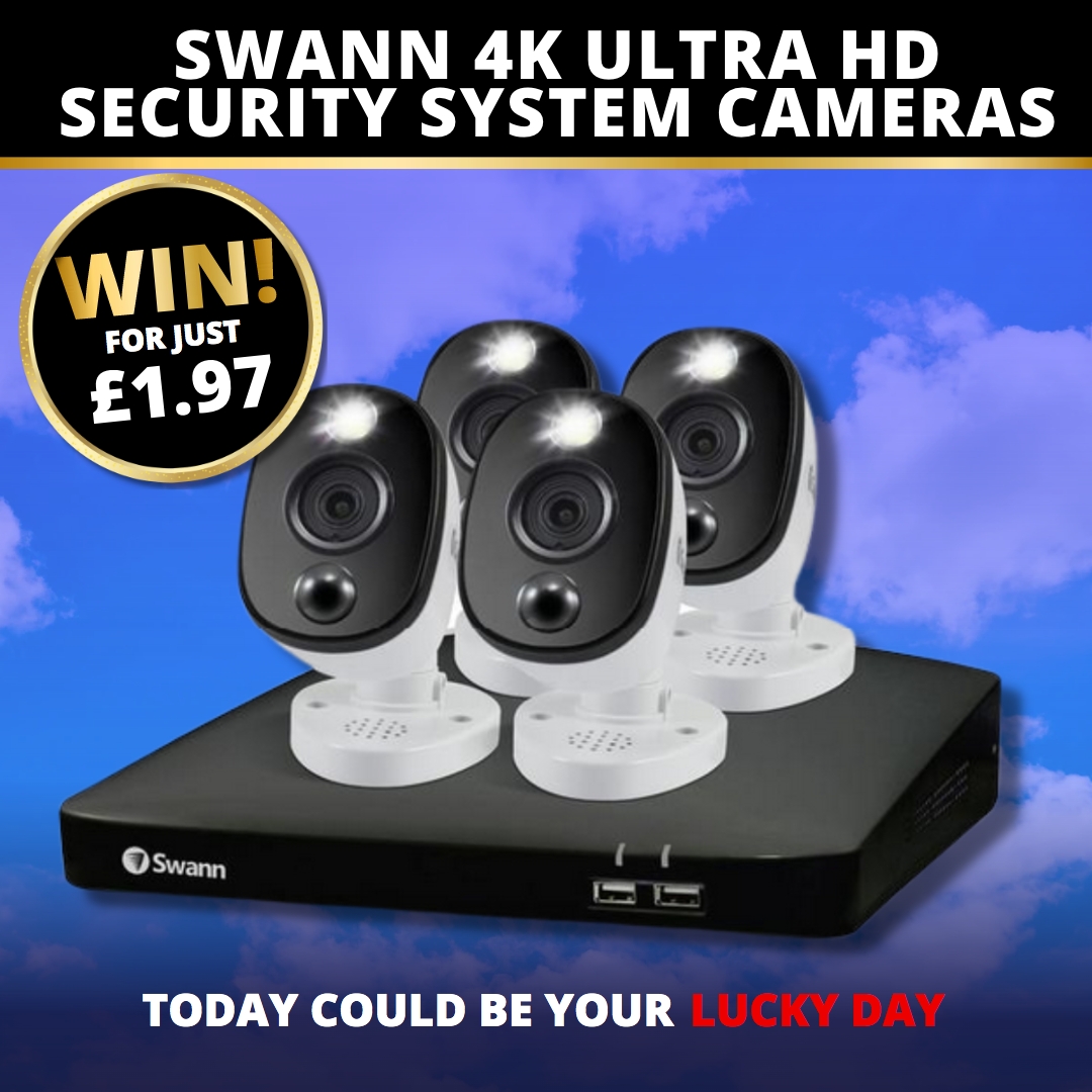 SWANN 4K Ultra HD DVR Security System Cameras Lucky Day Competitions
